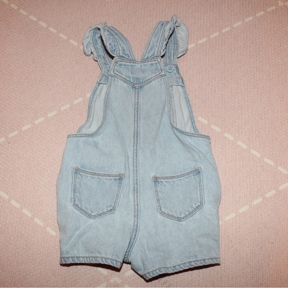 Gap Toddler Girls Denim Shortalls 2T Ruffle Summer - Picture 3 of 6
